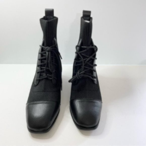 US Size 10, EU Size 41 C. Paravano Black Boots Mesh Combat Boots Womens Shoes - Picture 3 of 13